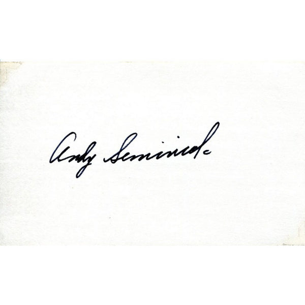 Andy Seminick Autographed 3x5 Card