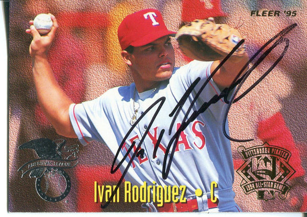 Ivan Rodriguez Autographed 1995 Fleer Card