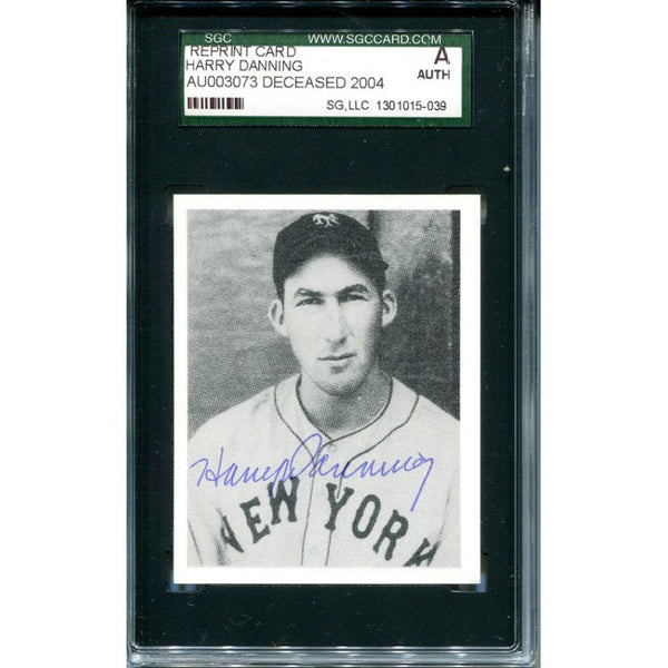 Harry Danning Autographed 1988 Reprint Card