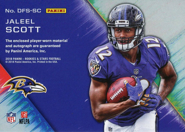 Jaleel Scott Autographed 2018 Panini Rookie & Stars Rookie Jersey Card Back