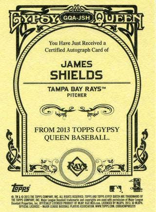 James Shields Autographed 2013 Topps Gypsy Queen Card