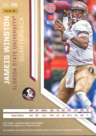 Jameis Winston 2016 Panini Collegiate Draft Picks Rookie Card Back