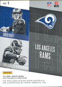 Jared Goff & Todd Gurley 2017 Panini Absolute Football Jersey Card Back