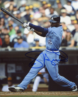 Jason Heyward Autographed Hitting 8x10 Photo