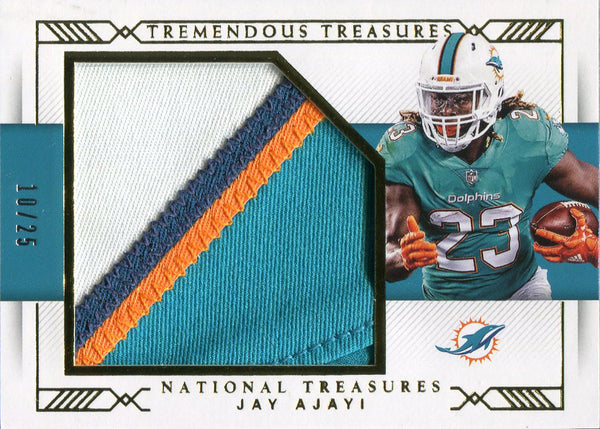 Jay Ajayi Unsigned 2017 Panini National Treasures Tremendous Treasures Jersey Card