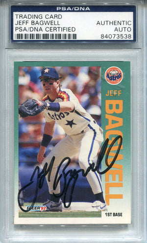 Jeff Bagwell Autographed 1992 Fleer Card (PSA)