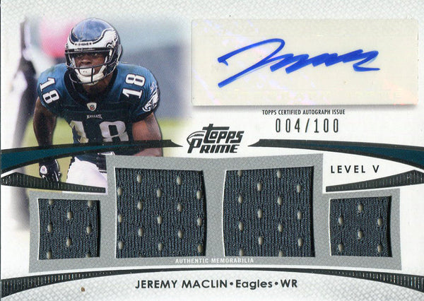 Jeremy Maclin Autographed 2012 Topps Prime Jersey Card