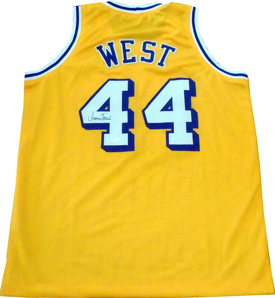 Jerry West Autographed Los Angeles Custom Basketball Jersey - JSA COA  (Gold)