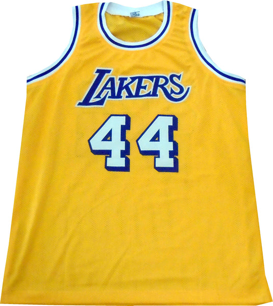 Jerry West Autographed Los Angeles Lakers Custom Jersey (JSA)