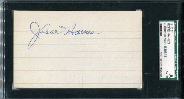 Jesse Haines Autographed 3x5 Card (SGC/JSA)