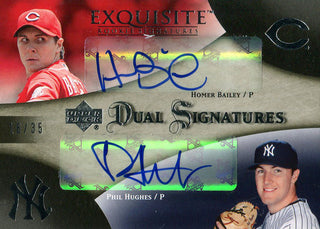 Homer Bailey & Phil Hughes Autographed 2007 Upper Deck Sp Card