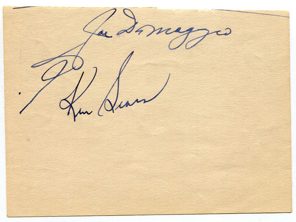 Joe DiMaggio & Ken Sears Autographed Cut (JSA)