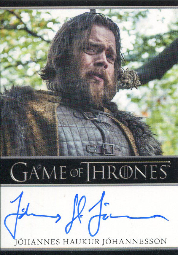 Johannes Haukur Johannesson Autographed 2017 Game of Thrones Card