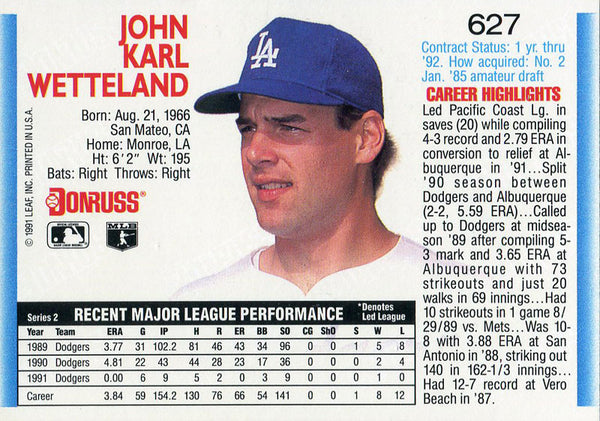 John Wetteland Autographed 1992 Donruss Card
