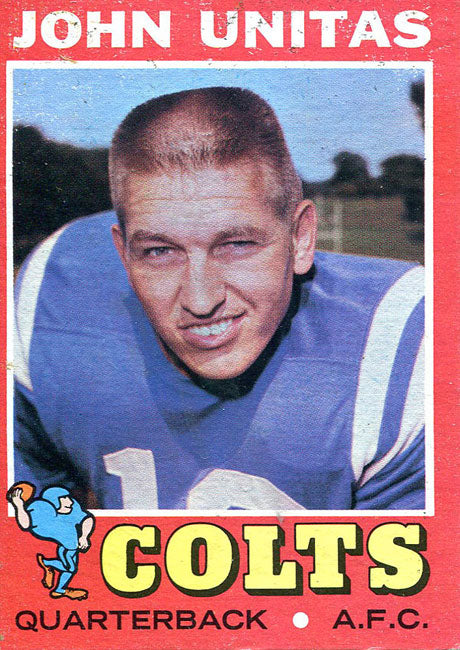 Johnny Unitas Unsigned 1971 Topps Card