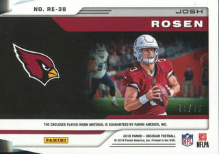 Josh Rosen 2018 Panini Obsidian Rookie Jersey Card Back