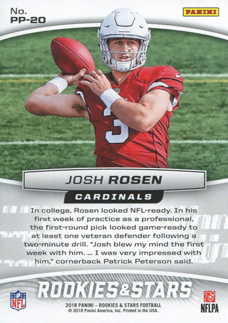 Josh Rosen 2018 Panini Rookie and Stars Rookie Card Back