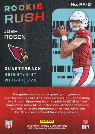 Josh Rosen 2018 Panini Rookie and Stars Rookie Card Back