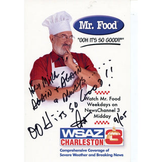 Mr. Food Autographed Recipe Sheet
