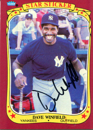 Dave Winfield Autographed 1986 Fleer Card