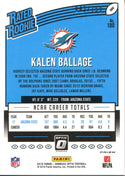 Kalen Ballage 2018 Panini Optic Orange Rookie Card Back
