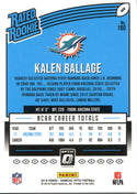 Kalen Ballage 2018 Panini Optic Rookie Card Back