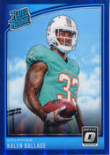 Kalen Ballage 2018 Panini Optic Blue Rookie Card