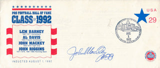 John Mackey Autographed 1992 Commemorative HOF Inductee Cache