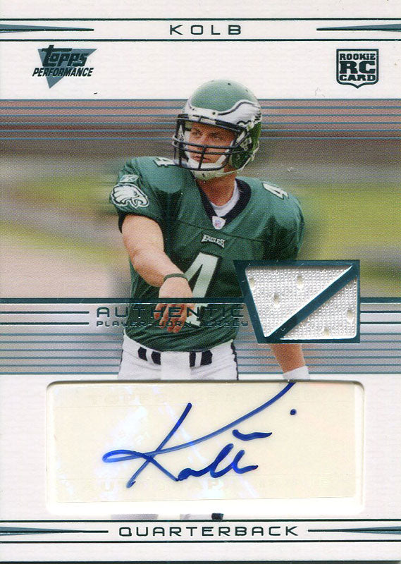 Kevin Kolb Autographed 2007 Topps Performance Jersey Rookie Card