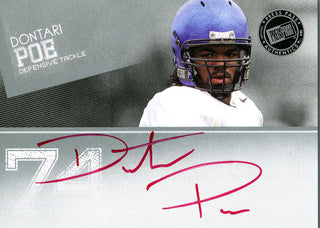 Dontari Poe Autographed 2012 Press Pass Card
