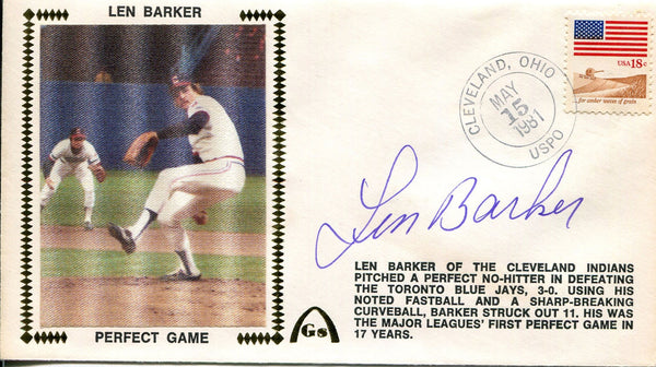 Len Barker Autographed First Day Cover 