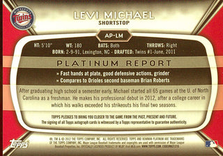 Levi Michael Autographed 2012 Bowman Platinum Card