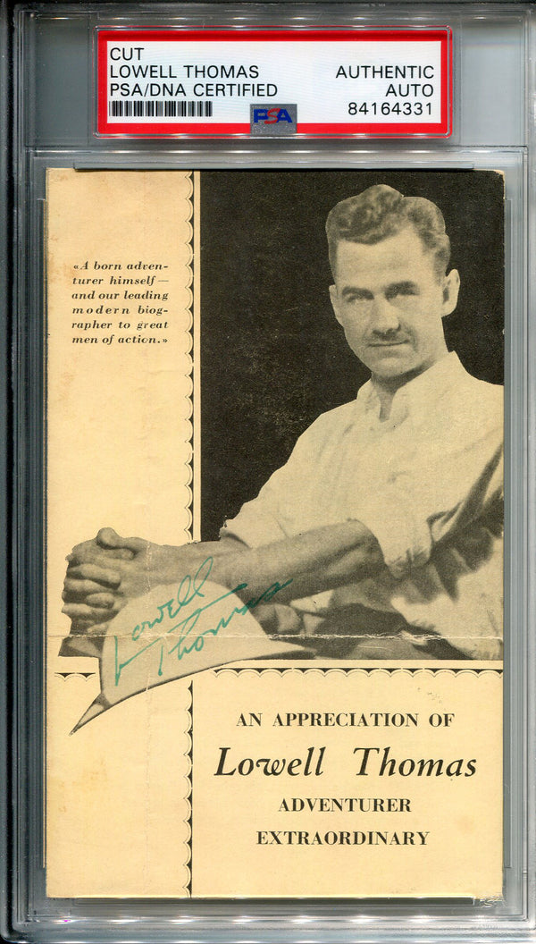 Lowell Thomas Autographed Photo Card (PSA)
