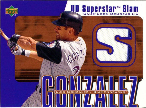 Luis Gonzalez Unsigned 2002 Game Used Jersey Upper Deck Card