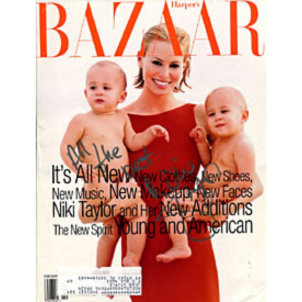 Niki Taylor Autographed / Signed Bazaar Magazine - February 1996