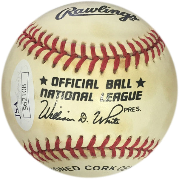 Mahlon Duckett Autographed Baseball (JSA) Back