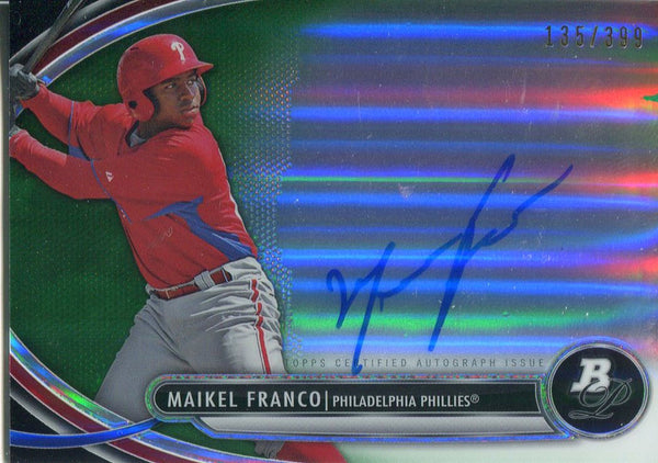 Maikel Franco Autographed 2013 Bowman Platinum Card