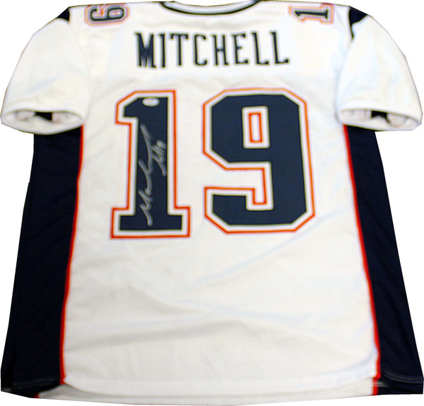 Malcolm Mitchell Autographed New England Patriots Custom White Jersey (PSA) Back