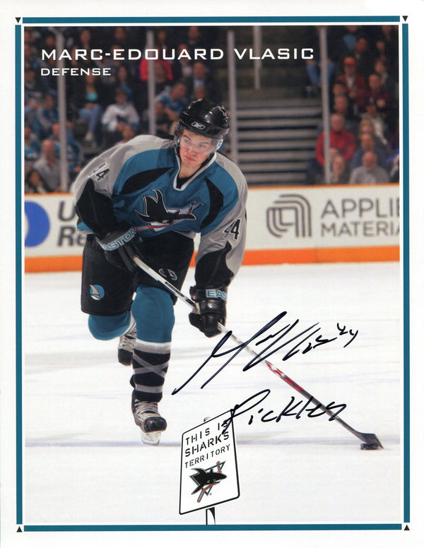 Marc-Edouard Vlasic Autographed San Jose Sharks 8x10 Photo