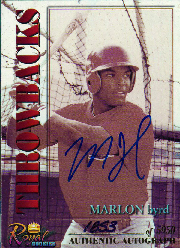 Marlon Byrd Autographed 2001 Royal Rookies Card