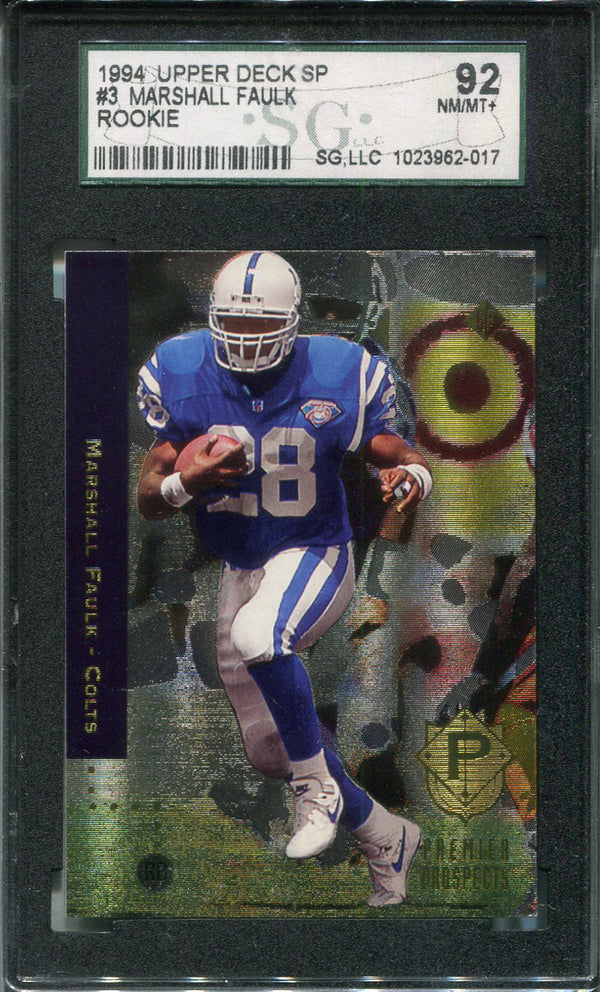 Marshall Faulk Unsigned 1994 UpperDeck Rookie Card (SG)