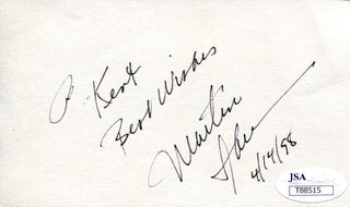 Martin Sheen Autographed 3x5 Card (JSA)