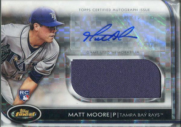 Matt Moore Autographed 2012 Topps Finest Rookie Jersey Card