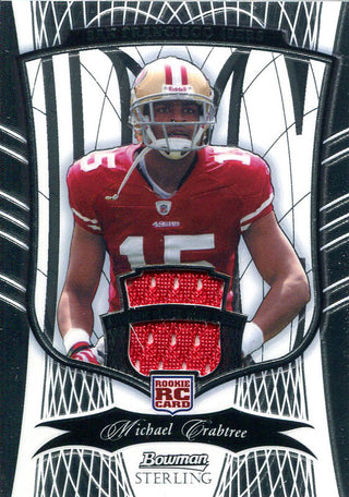Michael Crabtree Unsigned 2009 Bowman Sterling Jersey Rookie Card