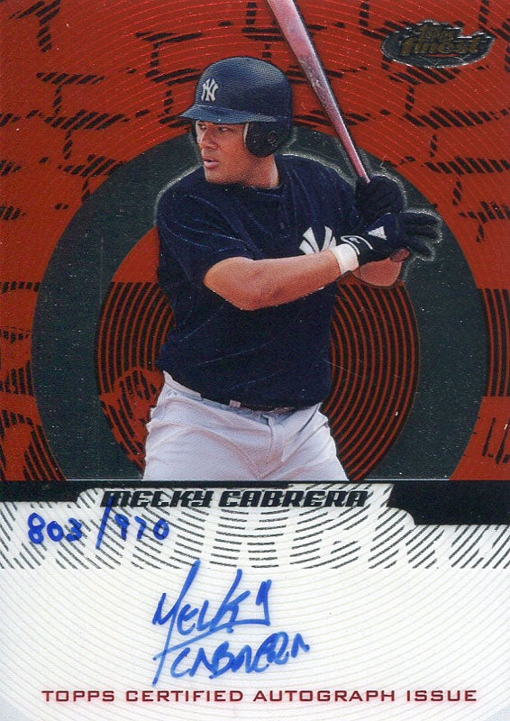 Melky Cabrera Autographed 2005 Topps Finest Card
