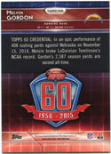  Melvin Gordon 2015 Topps Rookie Card Back
