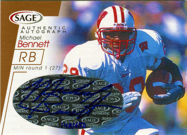 Michael Bennett Autographed 2001 SAGE Card