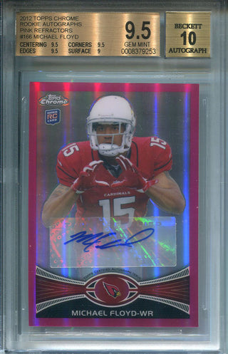Michael Floyd Autographed 2012 Topps Chrome Card (Beckett)