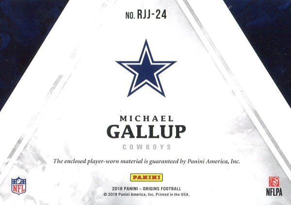 Michael Gallup 2018 Panini Orgins Rookie Jersey Card Back