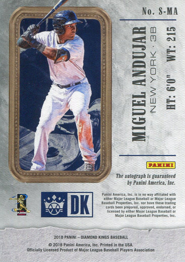 Miguel Andujar Autographed 2018 Panini Donruss Kings Card  Back